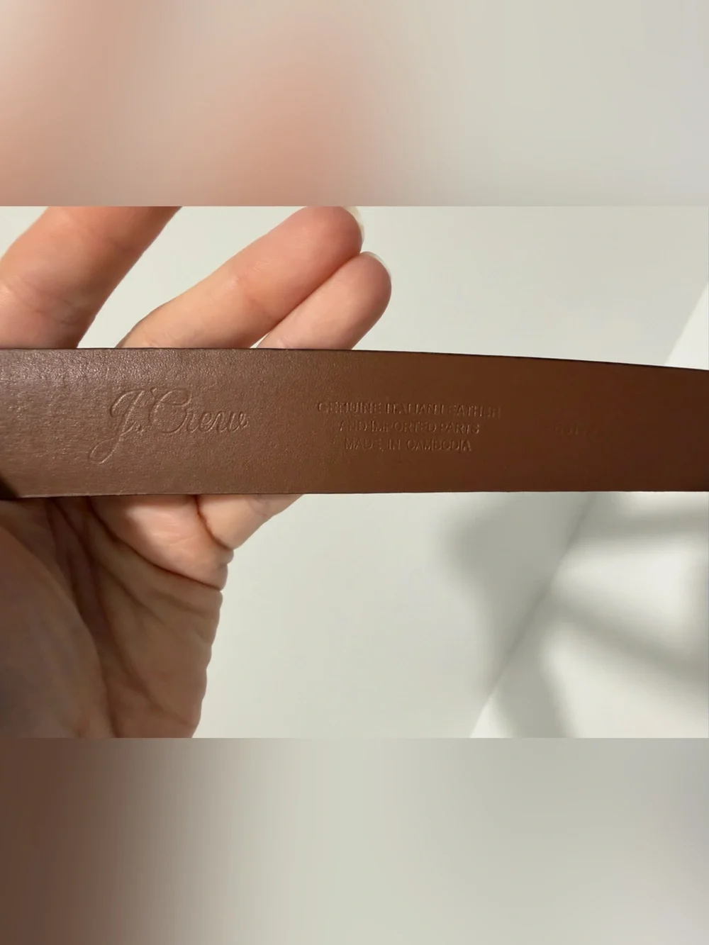 NEW J. Crew Italian Leather English Tan Brown Dress Belt size 38 E3145 $80